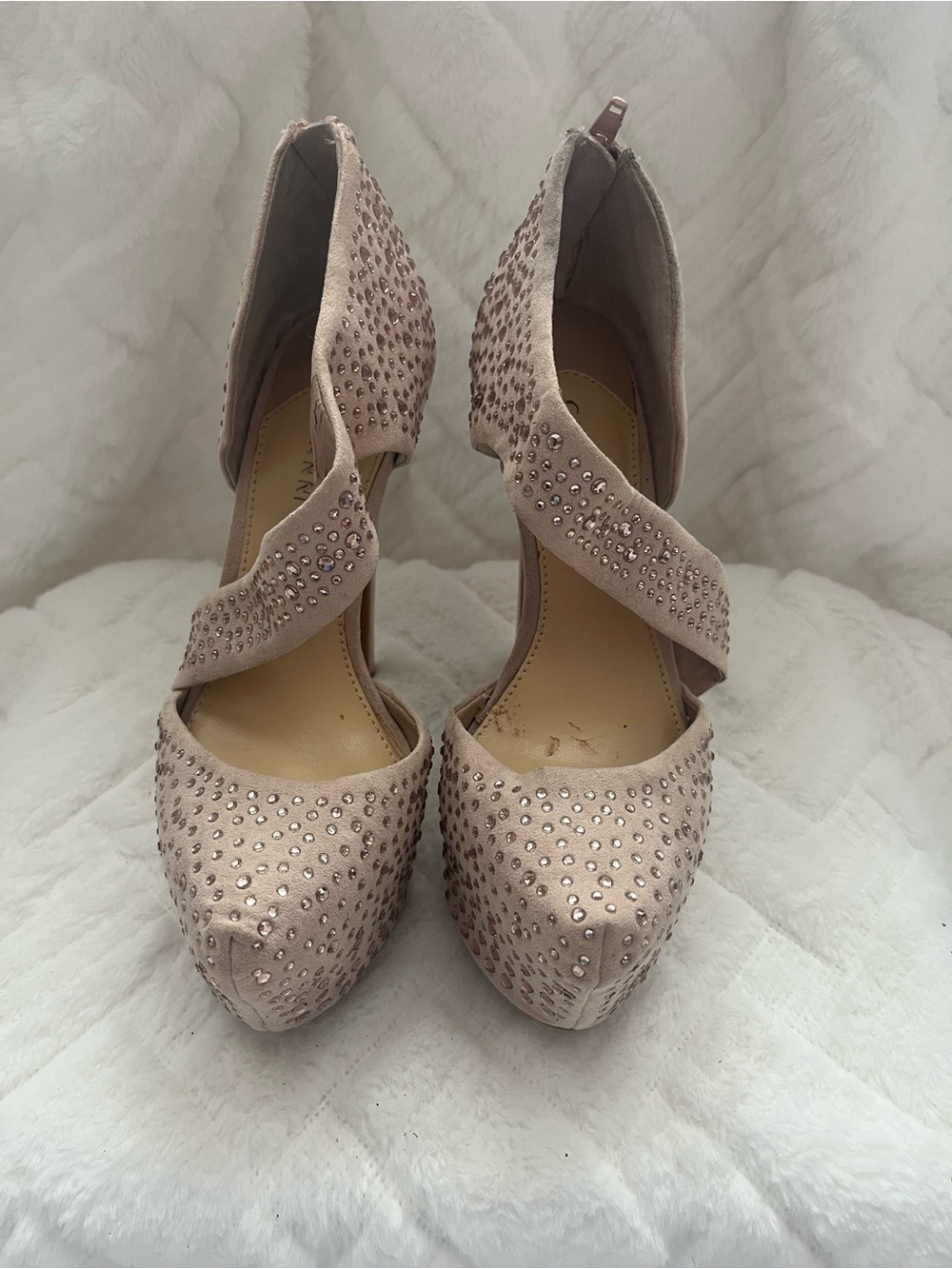 Women's Blush Crystal-Embellished Heels